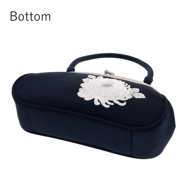 振袖 バッグ 成人式 レディース 振袖用バッグ 「菊刺繍　ダークネイビー」 振袖バッグ 刺繍バッグ 【メール便不可】