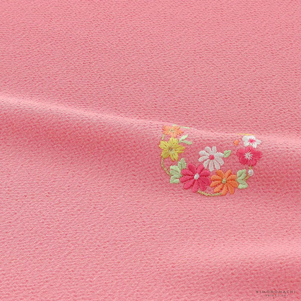七五三 女の子 帯揚げ 単品 ブランド Shikibu Roman 式部浪漫「ピンク　花の丸」7歳 女児 七五三小物 おびあげ 和装 着物【メール便不可】