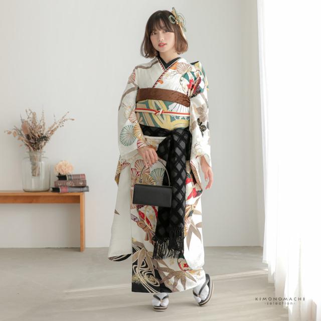 京くみひも 帯締め 振袖用 帯〆 正絹 単品「黒×白・赤×白・紫×白・白×白」日本製 成人式 結婚式 振袖 正絹帯締め 振袖用帯締め 着物 振袖小物【メール便不可】