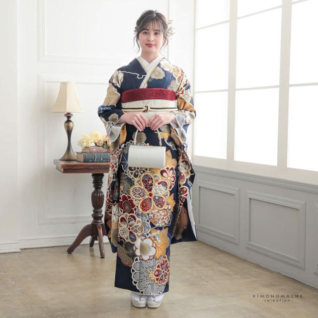 京くみひも 帯締め 振袖用 帯〆 正絹 単品「黒×白・赤×白・紫×白・白×白」日本製 成人式 結婚式 振袖 正絹帯締め 振袖用帯締め 着物 振袖小物【メール便不可】