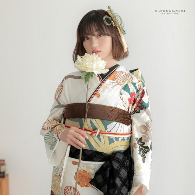 京くみひも 帯締め 振袖用 帯〆 正絹 単品「黒×白・赤×白・紫×白・白×白」日本製 成人式 結婚式 振袖 正絹帯締め 振袖用帯締め 着物 振袖小物【メール便不可】