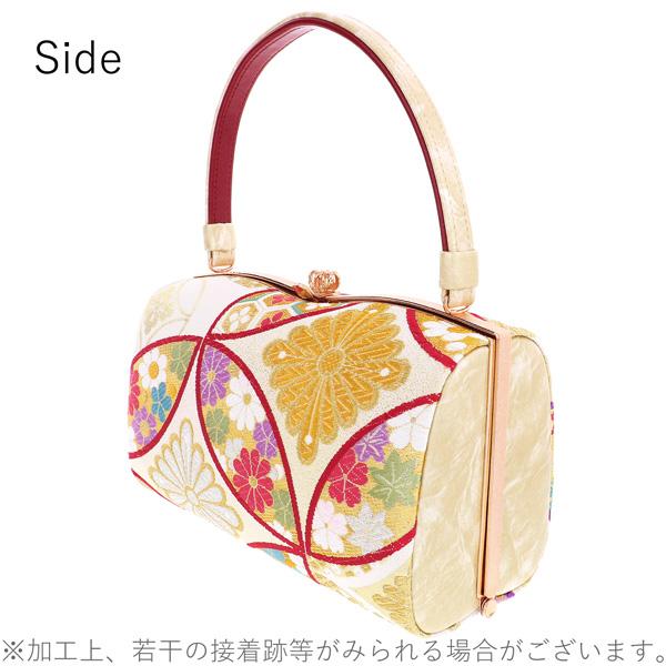振袖草履バッグセット  「ゴールド　花七宝」 Fサイズ(M〜Lサイズ相当) 振袖草履バッグ 振袖バッグ 振袖草履 成人式【メール便不可】