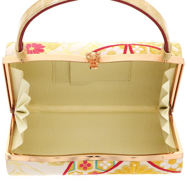 振袖草履バッグセット  「ゴールド　花七宝」 Fサイズ(M〜Lサイズ相当) 振袖草履バッグ 振袖バッグ 振袖草履 成人式【メール便不可】