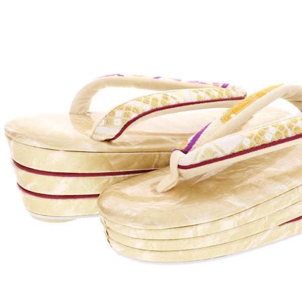 振袖草履バッグセット  「ゴールド　花七宝」 Fサイズ(M〜Lサイズ相当) 振袖草履バッグ 振袖バッグ 振袖草履 成人式【メール便不可】