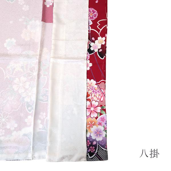 未仕立て 振袖 単品 「赤地　桜に手毬」 仮絵羽 振り袖 正絹 着物 レディース 成人式 結婚式 結納 パーティー 晴れ着 【メール便不可】