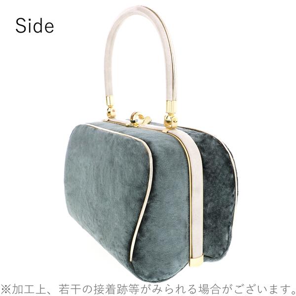 振袖草履バッグセット ベルベット  「スモークグリーン」 Fサイズ(M〜Lサイズ相当) 振袖草履バッグ 振袖バッグ 振袖草履 成人式【メール便不可】