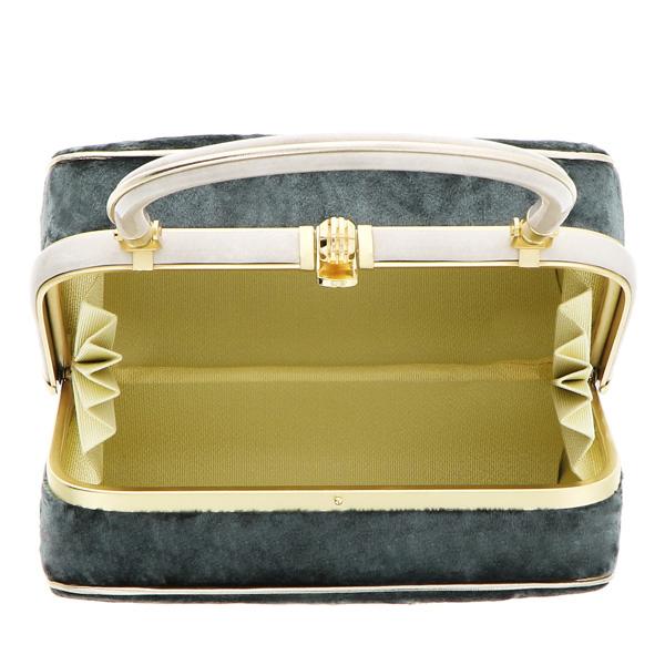 振袖草履バッグセット ベルベット  「スモークグリーン」 Fサイズ(M〜Lサイズ相当) 振袖草履バッグ 振袖バッグ 振袖草履 成人式【メール便不可】