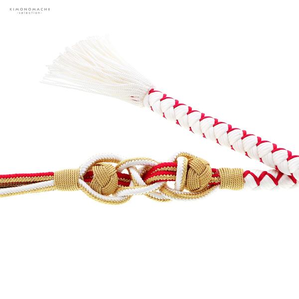 帯締め 伊賀組紐 振袖用 正絹 「白×赤」 日本製 伝統的工芸品 伊賀くみひも 組みひも 帯〆 古典 豪華 おしゃれ お洒落 成人式 結婚式 着物 振袖小物 【メール便不可】
