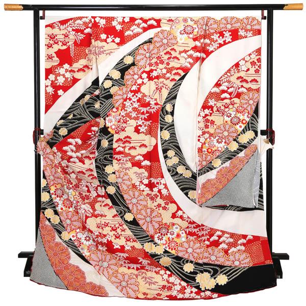 未仕立て 振袖 単品「象牙色地 熨斗取りに菊」日本製 仮絵羽 振り袖 正絹 着物 レディース 成人式 結婚式 結納 パーティー 晴れ着【メール便不可】