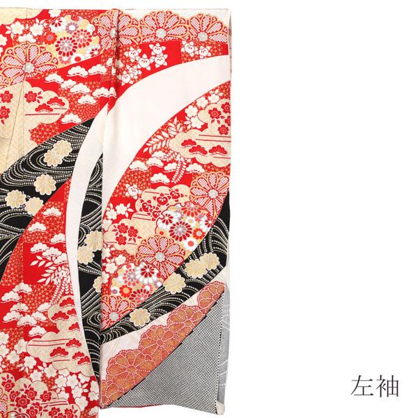 未仕立て 振袖 単品「象牙色地 熨斗取りに菊」日本製 仮絵羽 振り袖 正絹 着物 レディース 成人式 結婚式 結納 パーティー 晴れ着【メール便不可】