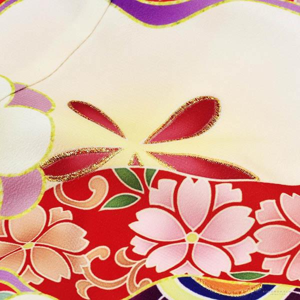 七五三 着物 7歳 ブランド 四つ身着物 単品 Shikibu Roman 式部浪漫 「赤　梅」 女の子 7才 女児用 子供着物 七才のお祝い着向け 日本製 【メール便不可】