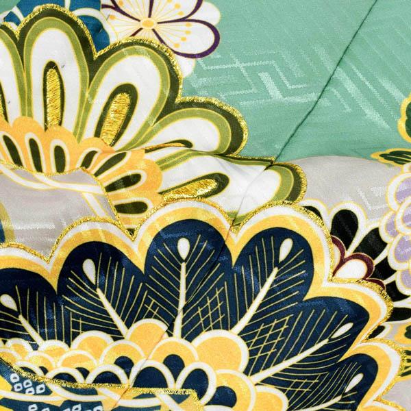 七五三 着物 男の子 5歳 羽織袴セット「青磁色　雲取りに松と菊」フルセット 5歳向け 5才 五歳 男児用 着物セット 子供着物 五才のお祝い着【メール便不可】