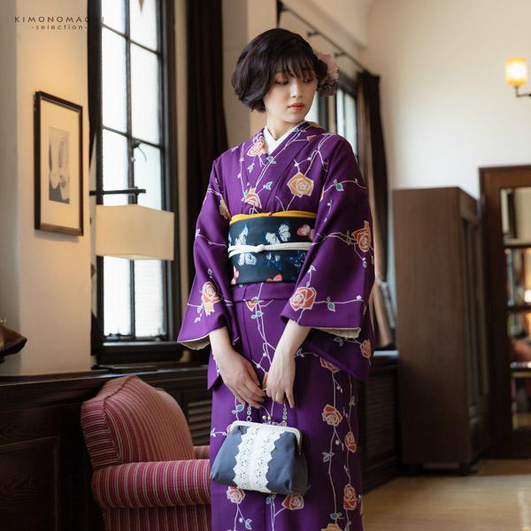 レース がま口バッグ「チャコールグレー」バッグ アンティーク調 カジュアル パーティー お洒落 普段使い 成人式 振袖 着物 和装 和服 卒業式 謝恩会 袴 洋服 和装バッグ カバン かばん 鞄【メール便不可】