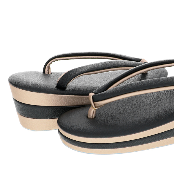 振袖 草履バッグセット「エンボス　ベージュゴールド×ブラック」Fサイズ 振袖草履バッグ 振袖バッグ 振袖草履 成人式【メール便不可】