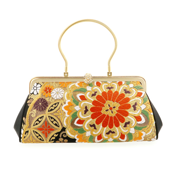 振袖 草履バッグセット ブランド 世美庵「黒地 唐華に菊」Lサイズ 日本製 振袖草履バッグ 振袖バッグ 振袖草履 成人式【メール便不可】