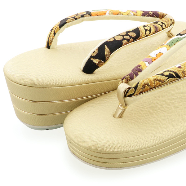 振袖 草履バッグセット ブランド 世美庵「黒地 唐華に菊」Lサイズ 日本製 振袖草履バッグ 振袖バッグ 振袖草履 成人式【メール便不可】