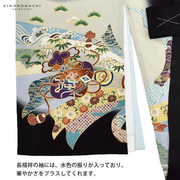 男の子のお宮参り産着 祝い着 「紺青　龍頭の兜、鐙」 熨斗目 のしめ 一つ身 一ツ身 初着 お初着 御祝着 着物 七五三 お宮詣り 祈願 お祈り 子供 キッズ 赤ちゃん ベビー 男児 【メール便不可】