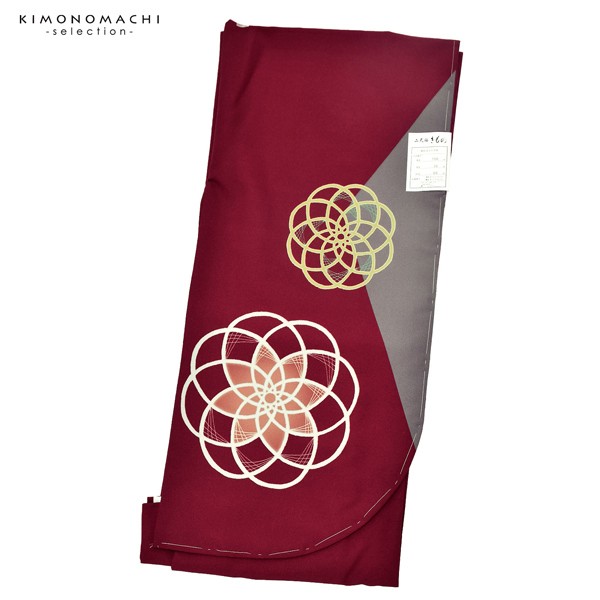 二尺袖着物 単品 絵羽「梅結び 臙脂色」日本製 お仕立て上がり レディース 洗える着物 二尺袖 着物 袴に合わせて 卒業式 謝恩会に<U>【メール便不可】