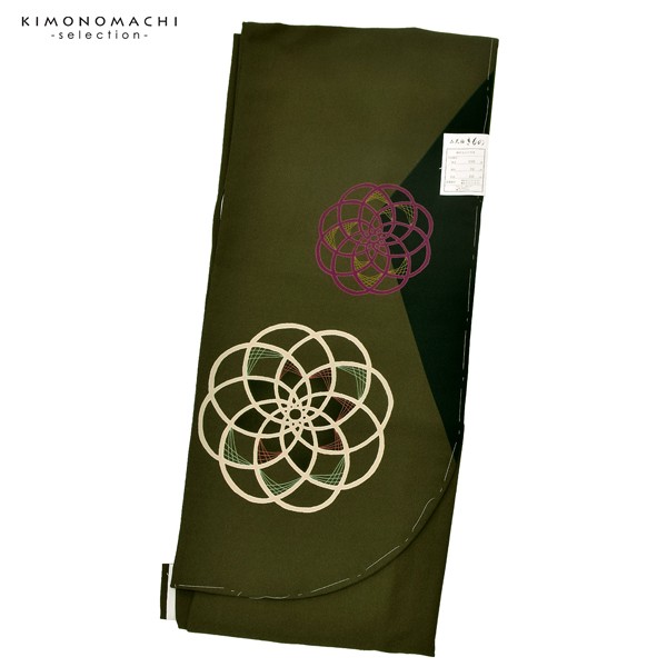 二尺袖着物 単品 絵羽「梅結び 抹茶色」日本製 お仕立て上がり レディース 洗える着物 二尺袖 着物 袴に合わせて 卒業式 謝恩会に<U>【メール便不可】