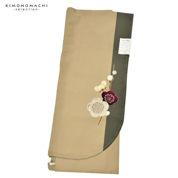 二尺袖着物 単品 絵羽「梅、ライン　ベージュ」日本製 お仕立て上がり レディース 洗える着物 二尺袖 着物 袴に合わせて 卒業式 謝恩会に＜U＞【メール便不可】