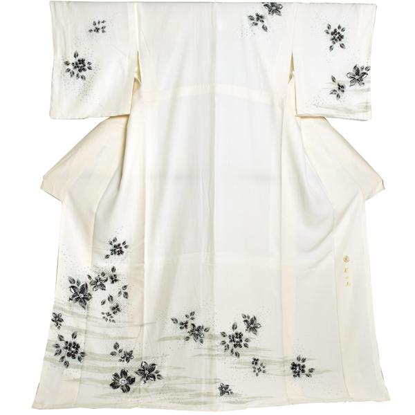 仕立て上がり 訪問着 単品 桂由美 「象牙色　洋花」 正絹 着物 ブランド訪問着 七五三 入学式 卒業式 卒園式 結婚式 お宮参り 母 ママ 【メール便不可】