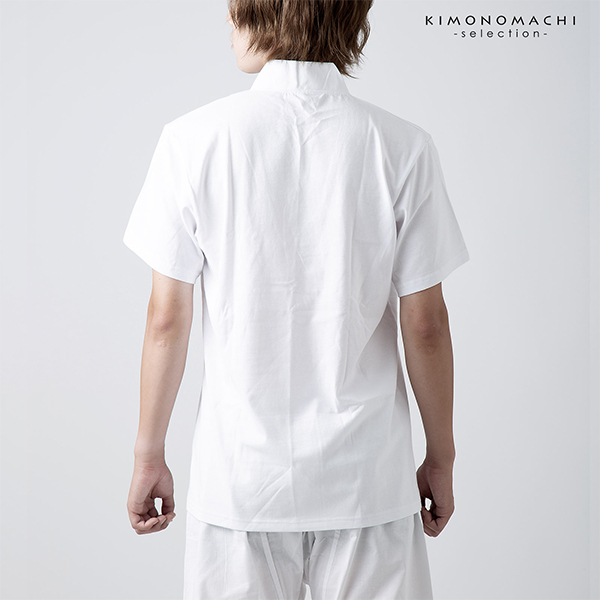 「男性用 Tシャツ半襦袢」肌半襦袢 肌着 男物 紳士用 下着 インナー 通年用 大人 メンズ 男性 洗える 和装 礼装 着物【メール便不可】