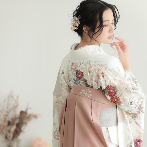 袴 単品「スモーキーピンク　南天」卒業式 袴 レディース 行燈袴 6S?LWサイズ 刺繍袴 ワイドサイズ ふくよかさん向け 女の子袴 キッズ ジュニア 女性用袴単品【メール便不可】