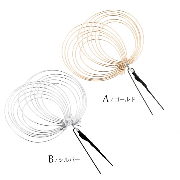 水引き 髪飾り 単品「水引輪飾り、二重　ゴールド・シルバー #1544」日本製 Uピン髪飾り 成人式、卒業式に ヘアアレンジ ポイント髪飾り【メール便不可】