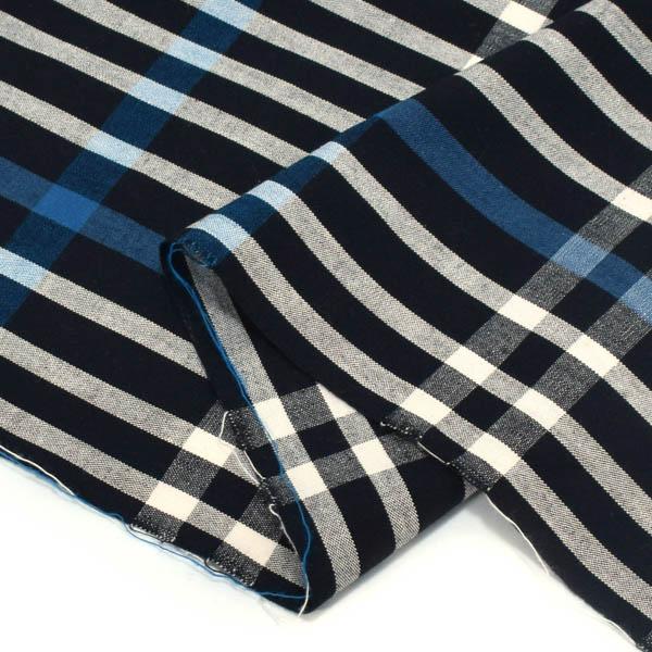 伊勢木綿 洗える着物 単品「長格子　紺地　青×白」お仕立て上がり 木綿きもの 日本製 三重県 伝統工芸品 単衣 綿 カジュアル チェック 小紋 レディース キモノ kimono【メール便不可】