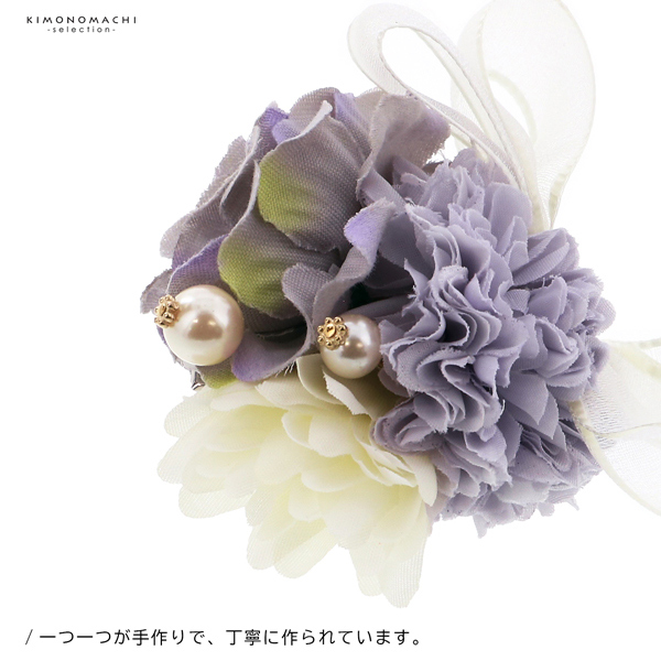 髪飾り クリップ 単品 「リボンブーケ パープル・ローズレッド・ブルー」 ヘアアクセサリー 大人用・子供用 レディース 浴衣 カジュアル着物 七五三 女の子 ワンポイント【メール便不可】