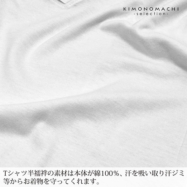 「男性用 Tシャツ半襦袢・ステテコ2点セット」肌襦袢 パッチ 下ばき 下履き 肌着 男物 紳士用 下着 インナー 通年用 大人 メンズ 男性 洗える 和装 着物【メール便不可】