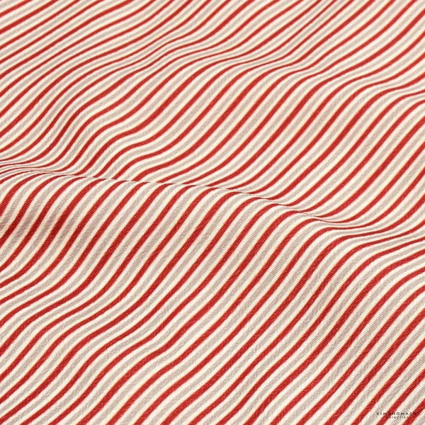 七五三 着物 男の子 5歳 羽織袴セット「赤ストライブ　ベージュ」フルセット 5歳向け 5才 五歳 男児用 着物セット 子供着物 五才のお祝い着【メール便不可】