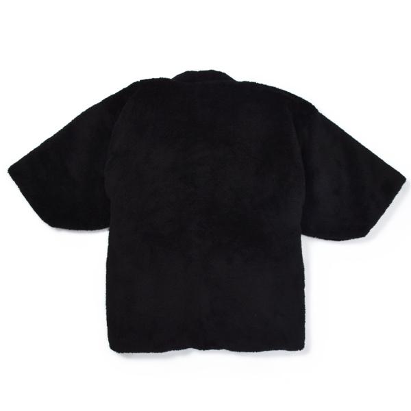 半纏 フリース半纏 レディース 単品「フリース ブラック」M/Lサイズ ふわふわ もこもこ あったか あたたか かわいい はんてん 部屋着 ちゃんちゃんこ 半天 袢纏 どてら 女性 節電 エコ ぽっかぽか【メール便不可】