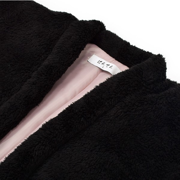 半纏 フリース半纏 レディース 単品「フリース ブラック」M/Lサイズ ふわふわ もこもこ あったか あたたか かわいい はんてん 部屋着 ちゃんちゃんこ 半天 袢纏 どてら 女性 節電 エコ ぽっかぽか【メール便不可】