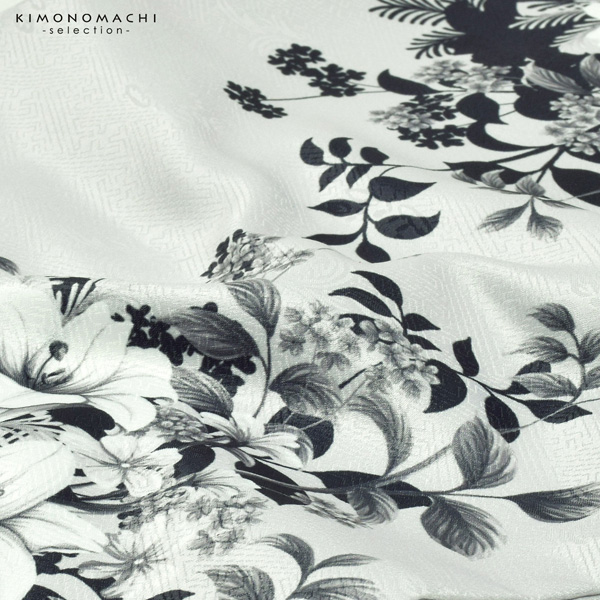 二尺袖着物 単品「ブーケ　グレー」お仕立て上がり レディース 洗える着物 二尺袖 着物 袴に合わせて 卒業式 謝恩会に【メール便不可】