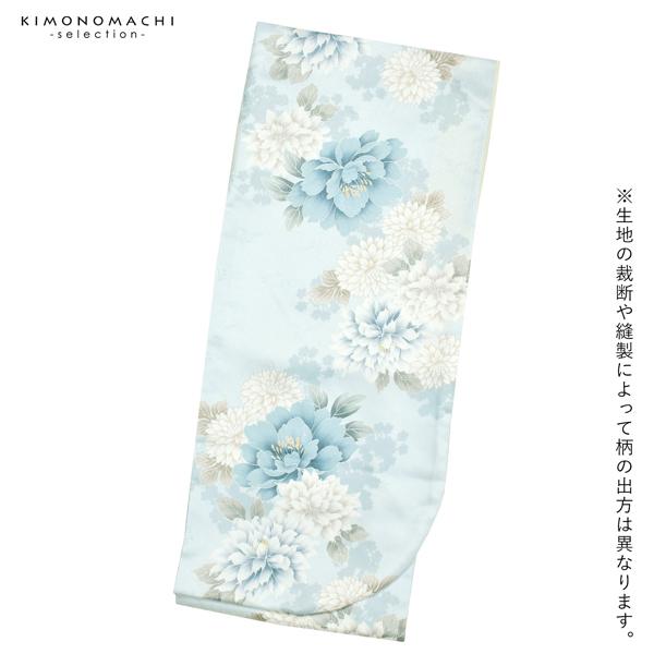 二尺袖着物 単品「牡丹に菊　ベビーブルー」お仕立て上がり レディース 洗える着物 二尺袖 着物 袴に合わせて 卒業式 謝恩会に【メール便不可】