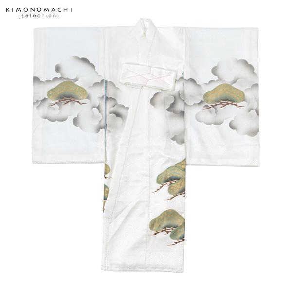 男の子のお宮参り産着 祝い着「白地、龍に宝珠」正絹 熨斗目 のしめ 一つ身 一ツ身 初着 お初着 御祝着 着物 七五三 お宮詣り 祈願 お祈り 子供 キッズ 赤ちゃん ベビー 男児【メール便不可】