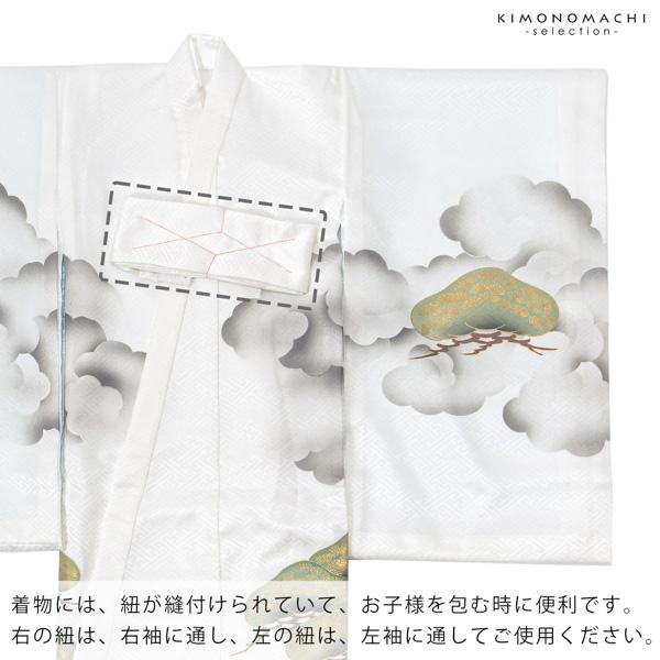 男の子のお宮参り産着 祝い着「白地、龍に宝珠」正絹 熨斗目 のしめ 一つ身 一ツ身 初着 お初着 御祝着 着物 七五三 お宮詣り 祈願 お祈り 子供 キッズ 赤ちゃん ベビー 男児【メール便不可】