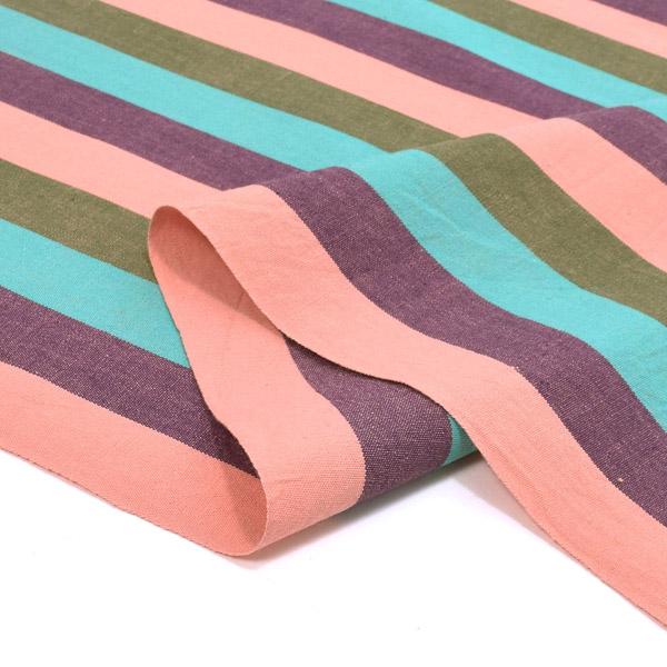 伊勢木綿 洗える着物 反物 レディース「縦縞　利休×浅葱×紫×桃色」未仕立て 木綿きもの 日本製 三重県 伝統工芸品 単衣 綿 カジュアル 小紋 レディース【メール便不可】