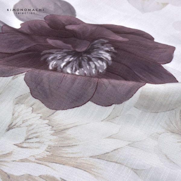 浴衣 レディース 女性浴衣単品「ダリア　モーヴグレー」ポリエステル浴衣 プレタ浴衣 お仕立て上がり浴衣 大人浴衣 Fサイズ 女性用 女性浴衣 ゆかた【メール便不可】