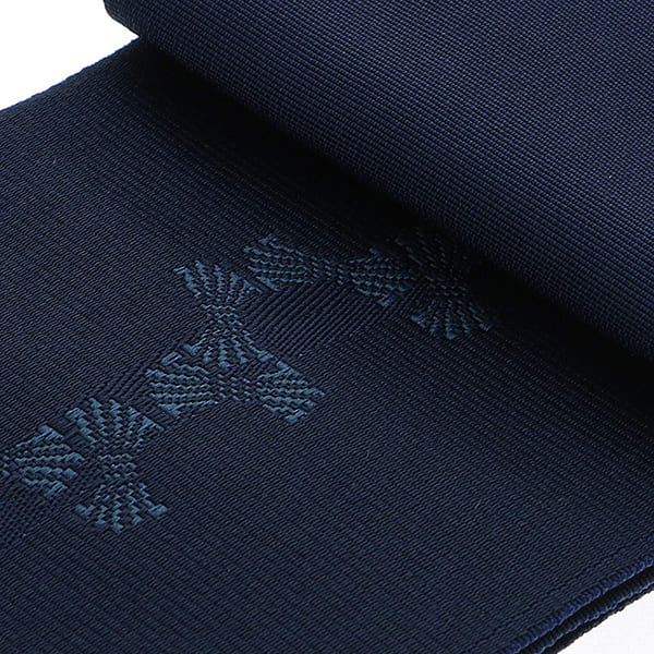 角帯 長尺 男性用角帯単品「紺色 束ね熨斗」日本製 4.4m ポリエステル 小袋帯 大きいサイズ メンズ 男性用 紳士帯 浴衣帯 KIMONOMACHI 京都きもの町オリジナル 【メール便不可】