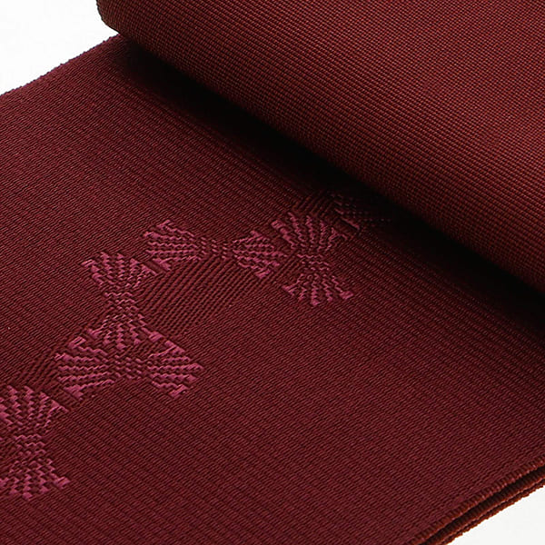 角帯 長尺 男性用角帯単品「赤紫色 束ね熨斗」日本製 4.4m ポリエステル 小袋帯 大きいサイズ メンズ 男性用 紳士帯 浴衣帯 KIMONOMACHI 京都きもの町オリジナル 【メール便不可】