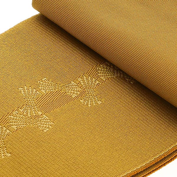 角帯 長尺 男性用角帯単品「金茶色 束ね熨斗」日本製 4.4m ポリエステル 小袋帯 大きいサイズ メンズ 男性用 紳士帯 浴衣帯 KIMONOMACHI 京都きもの町オリジナル 【メール便不可】