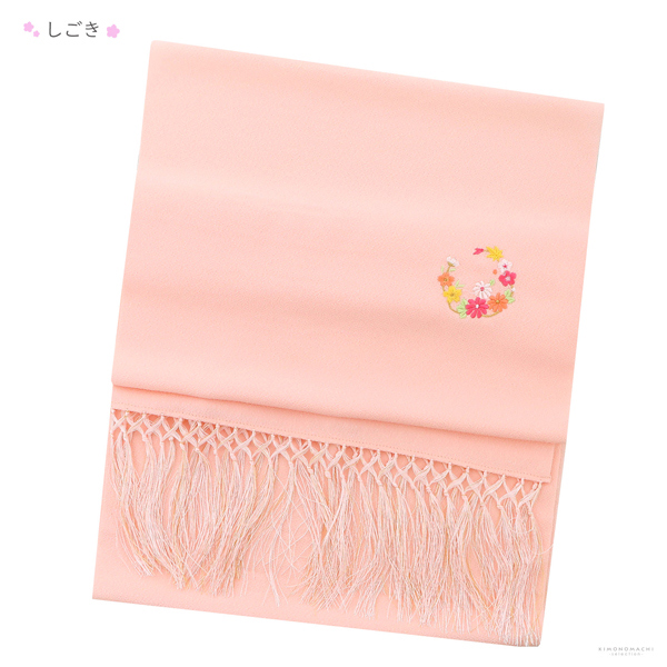 七五三 7歳 四つ身着物フルセット ブランド Shikibu Roman 式部浪漫「白×赤　梅笹、花紋」女の子 7才 女児用 子供着物 七才のお祝い着向け【メール便不可】