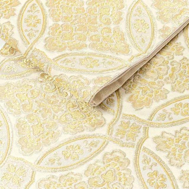 振袖 袋帯 単品「生成り色×金　輪違に唐花」日本製 お仕立て上がり 振袖用 袋帯 お仕立て済 振袖帯 結婚式 成人式 フォーマル【メール便不可】