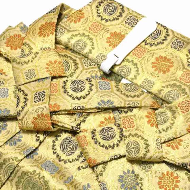 男児袴セット 4点セット(袴+角帯(袴下帯)+懐剣+お守り)「金欄 生成り　蜀江文」10歳・13歳(適応身長：130cm〜160cm) ジュニアサイズ ハーフ成人式 十三参り 卒業式 こども袴 行灯袴 ボーイズ【メール便不可】