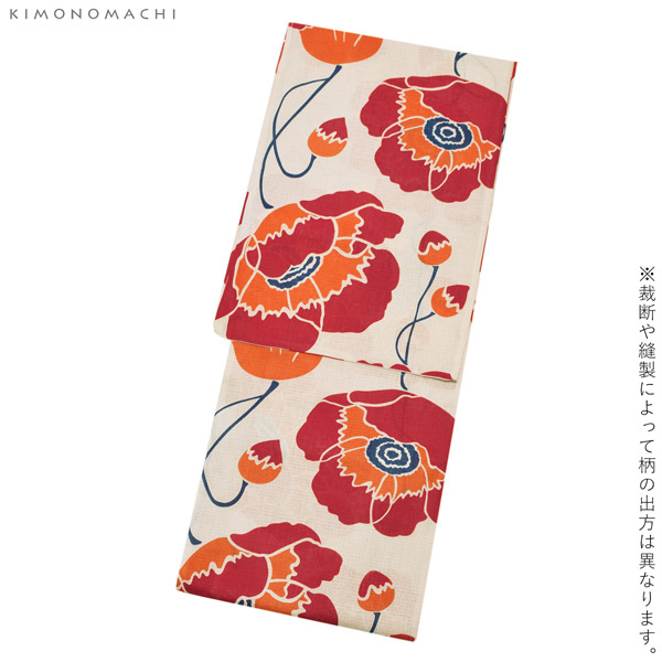 浴衣 レディース 単品「レトロフラワー　ピンク」3L/4L 大きいサイズ KIMONOMACHI 京都きもの町 オリジナル レトロ モダン かわいい 大人柄 変わり織り綿 女性浴衣単品 女浴衣 ゆかた yukata【メール便不可】