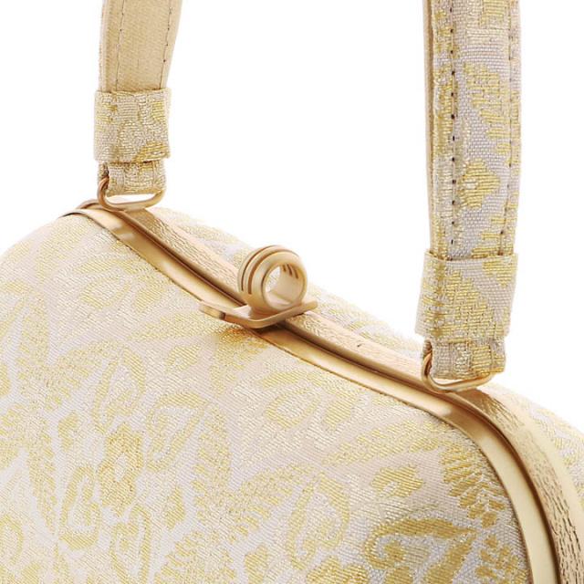 礼装 草履 バッグ セット レディース 礼装用草履バッグセット 紗織「シルバー×ゴールド　羊歯菱に花紋」M/Lサイズ 日本製 礼装草履バッグ 礼装バッグ 礼装草履【メール便不可】