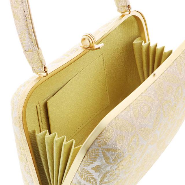 礼装 草履 バッグ セット レディース 礼装用草履バッグセット 紗織「シルバー×ゴールド　羊歯菱に花紋」M/Lサイズ 日本製 礼装草履バッグ 礼装バッグ 礼装草履【メール便不可】