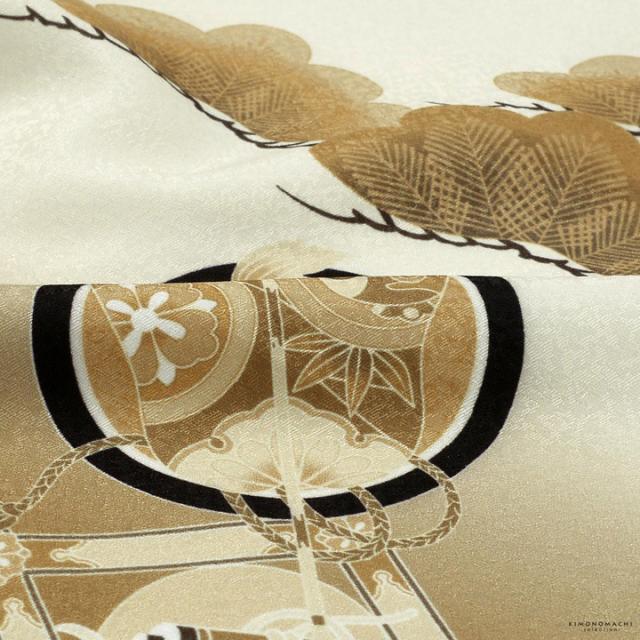 七五三 着物 3歳 男の子 被布セット「白　象牙色・水色　白・水色　黄色、格天井に宝尽くし」三歳男児被布セット 子供着物 フルセット 三才のお祝い着 3才向け【メール便不可】